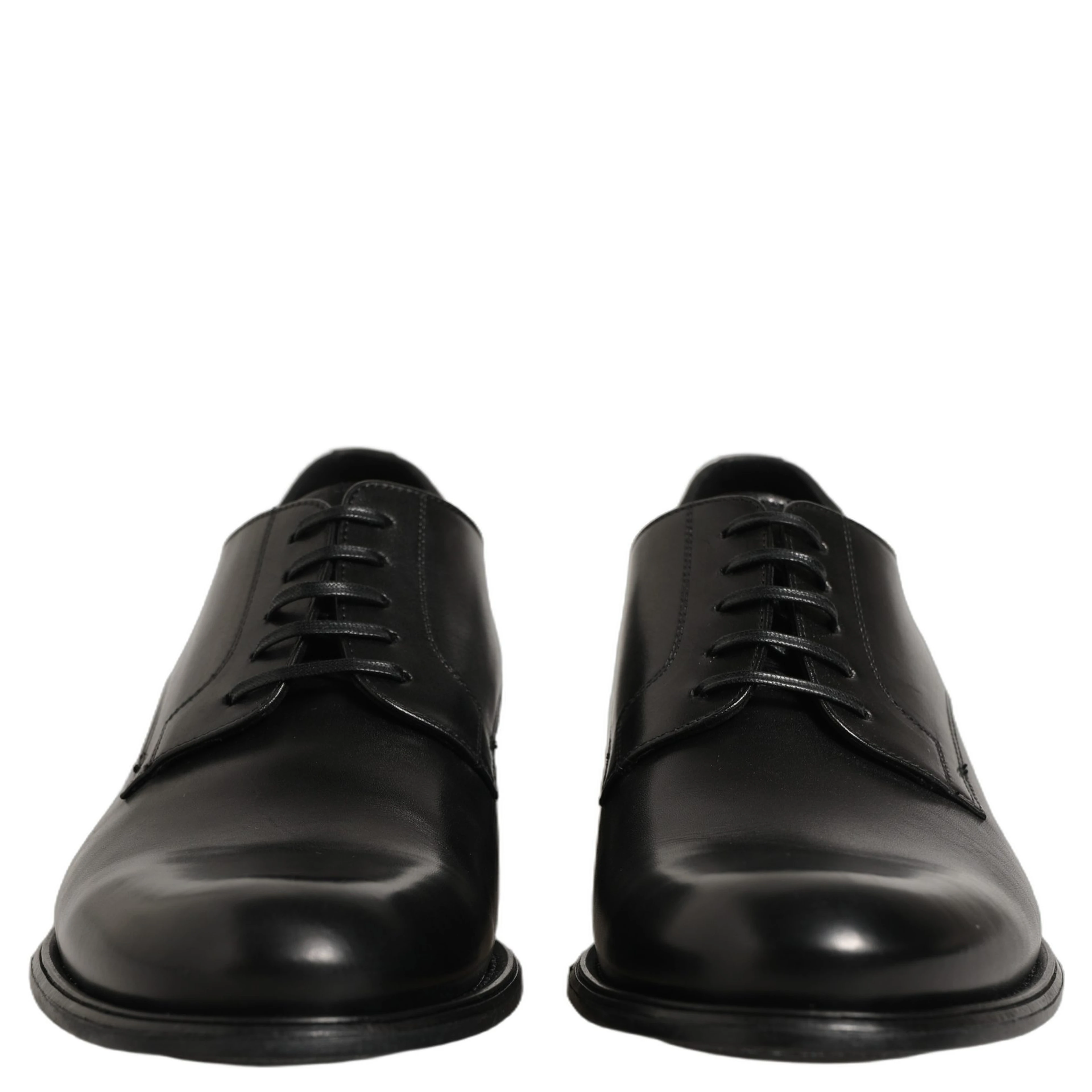 Black Calfskin Leather Derby Men Dress Shoes