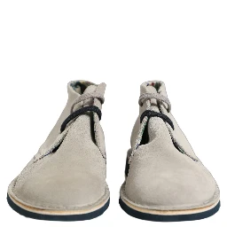 Gray Suede Chukka Lace Up Men Ankle Boots Light