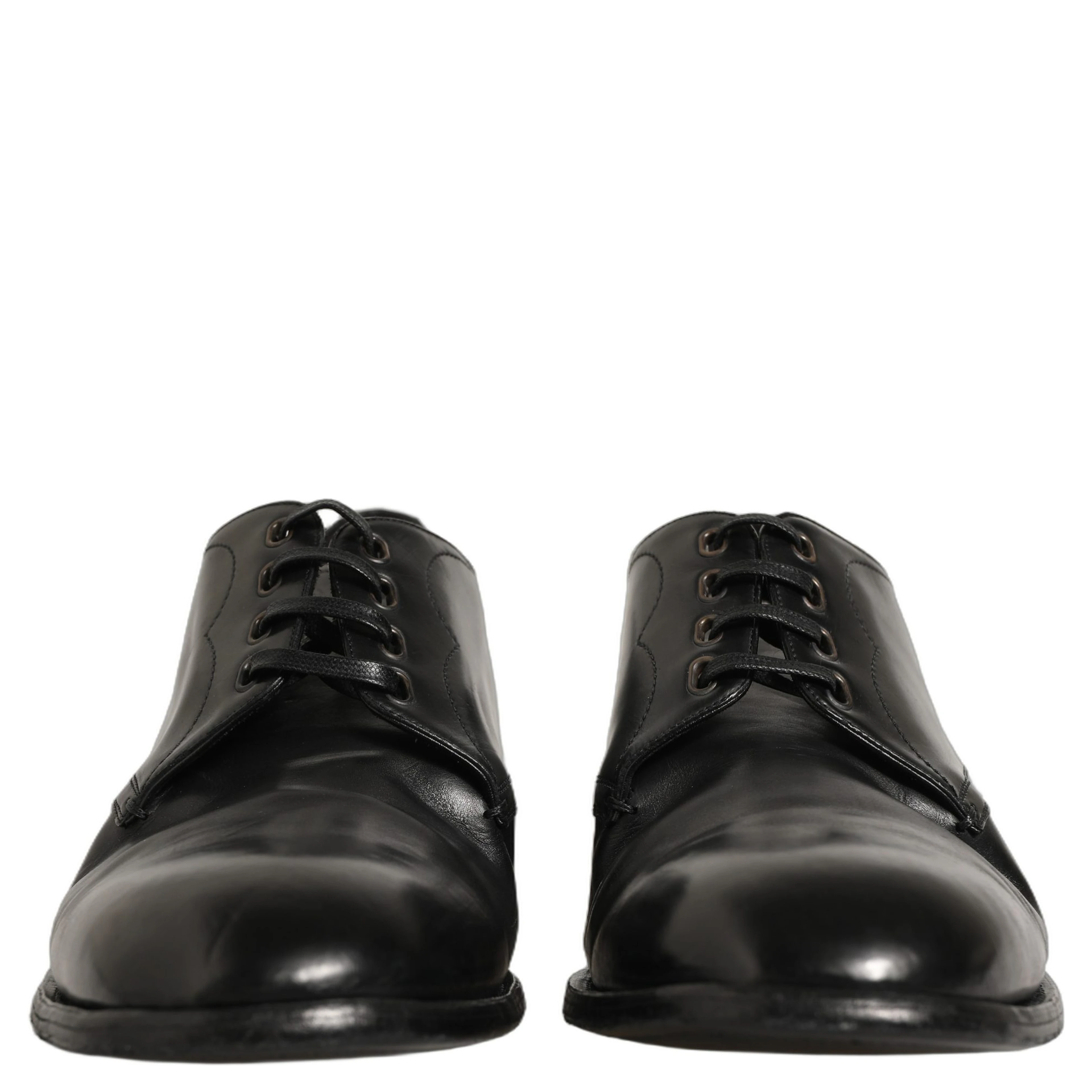Black Calfskin Leather Derby Men Dress Shoes