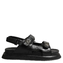 Black DG Logo Sandals Flats Slippers Shoes