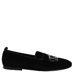 Black Crown Embellished Men Loafers Shoes