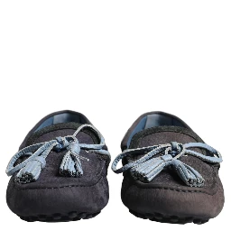 Navy Blue Suede Leather Tassel Loafers Shoes