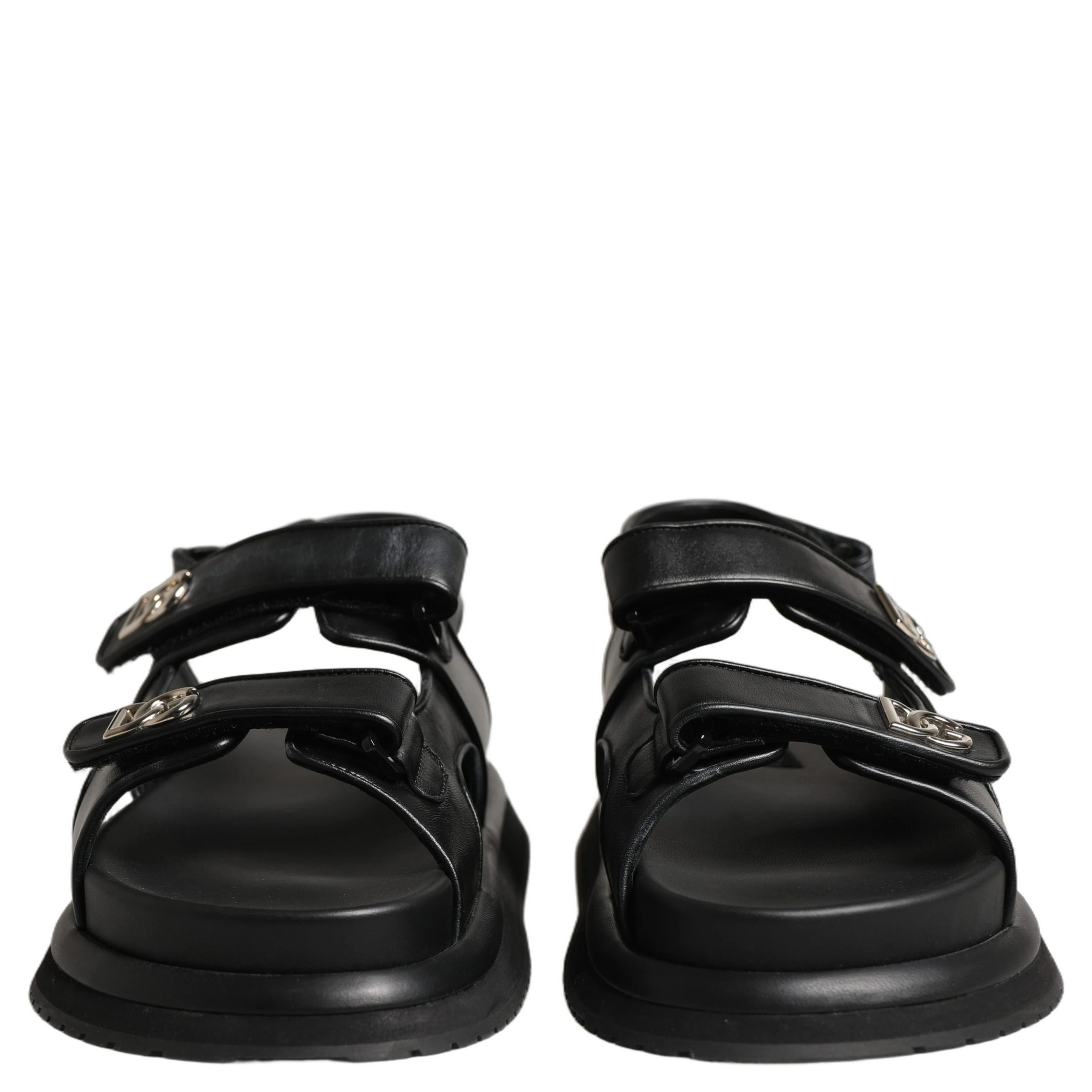 Black DG Logo Sandals Flats Slippers Shoes