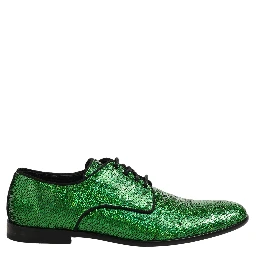 Dress Green Sequined Lace Up Men Derby Shoes