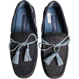 Navy Blue Suede Leather Tassel Loafers Shoes