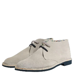 Gray Suede Chukka Lace Up Men Ankle Boots Light