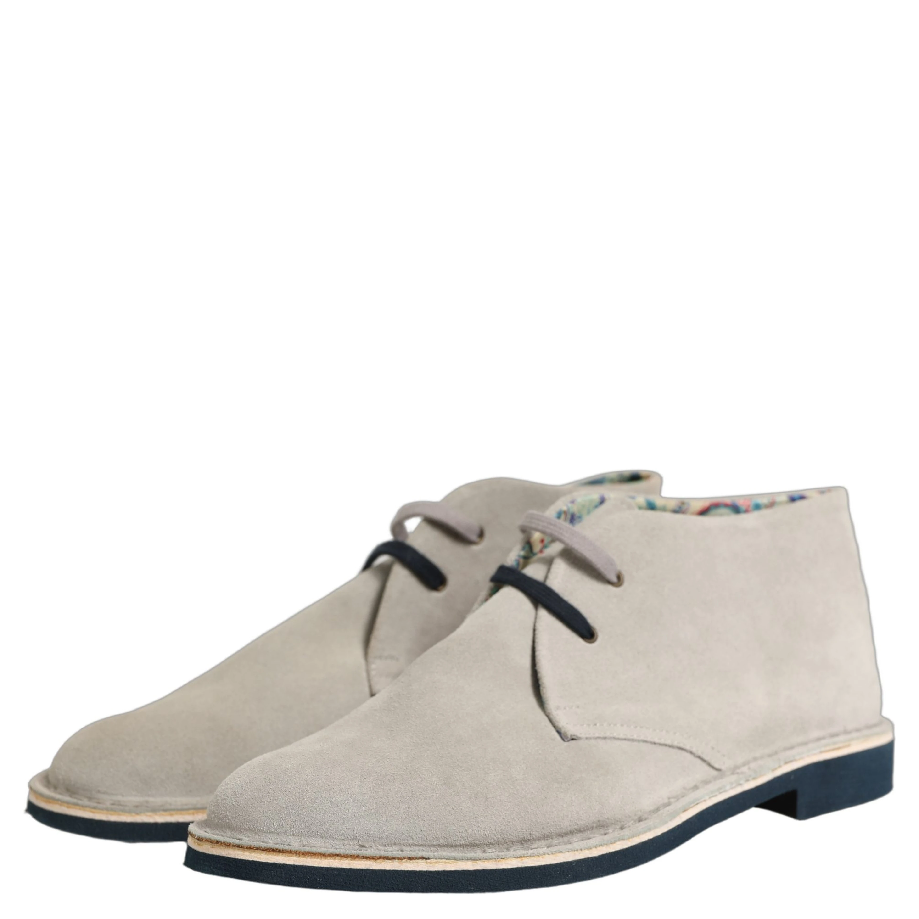 Gray Suede Chukka Lace Up Men Ankle Boots Light