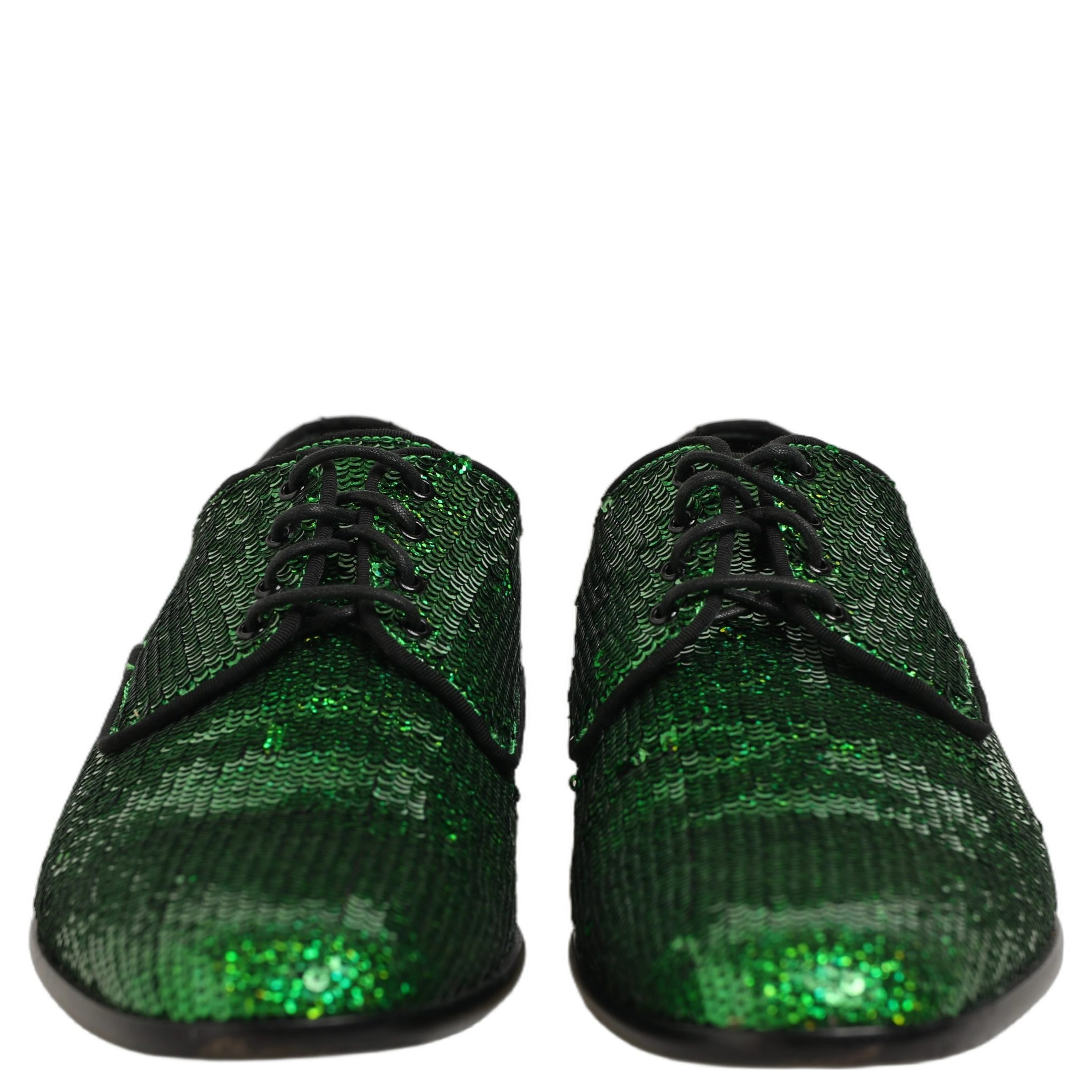 Dress Green Sequined Lace Up Men Derby Shoes