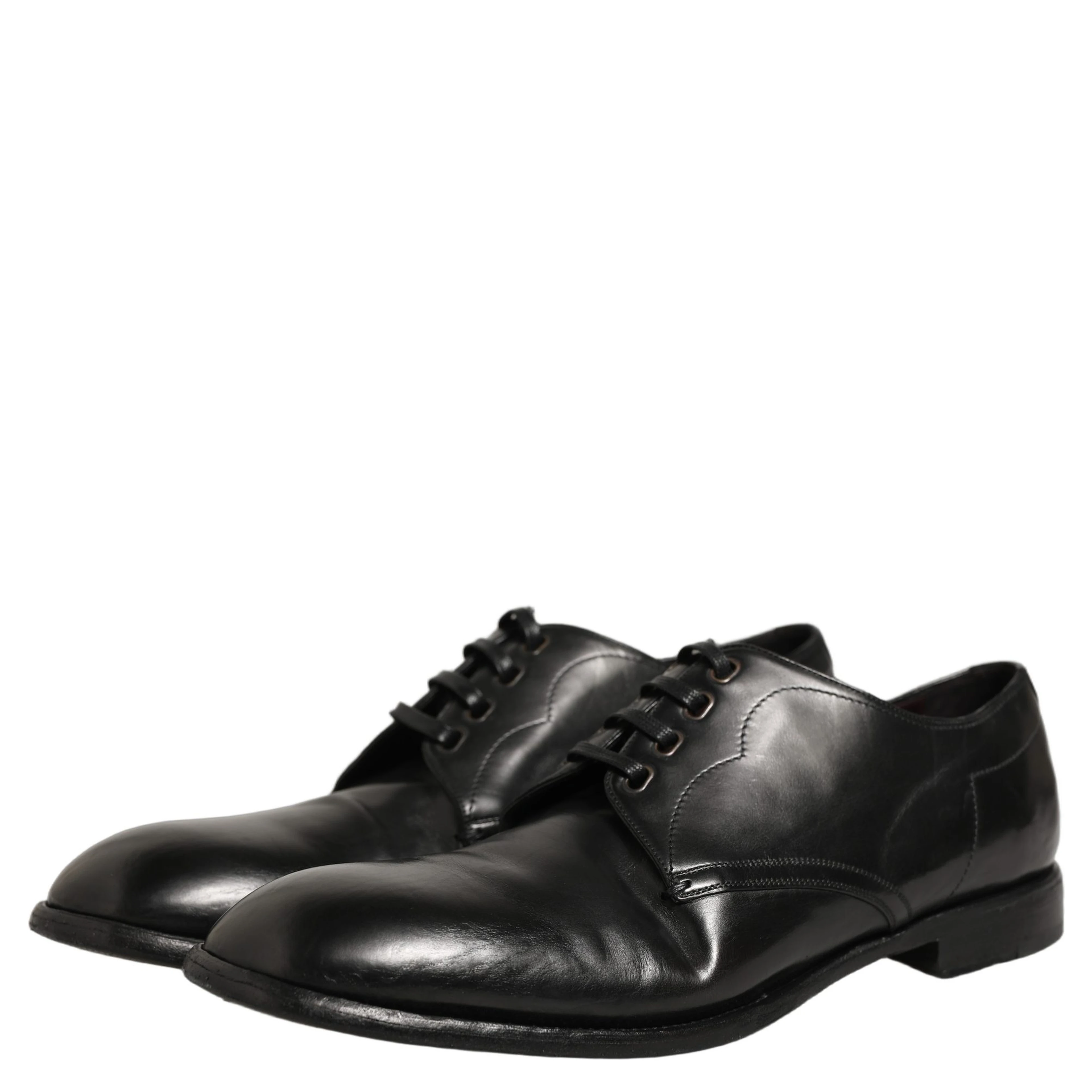 Black Calfskin Leather Derby Men Dress Shoes