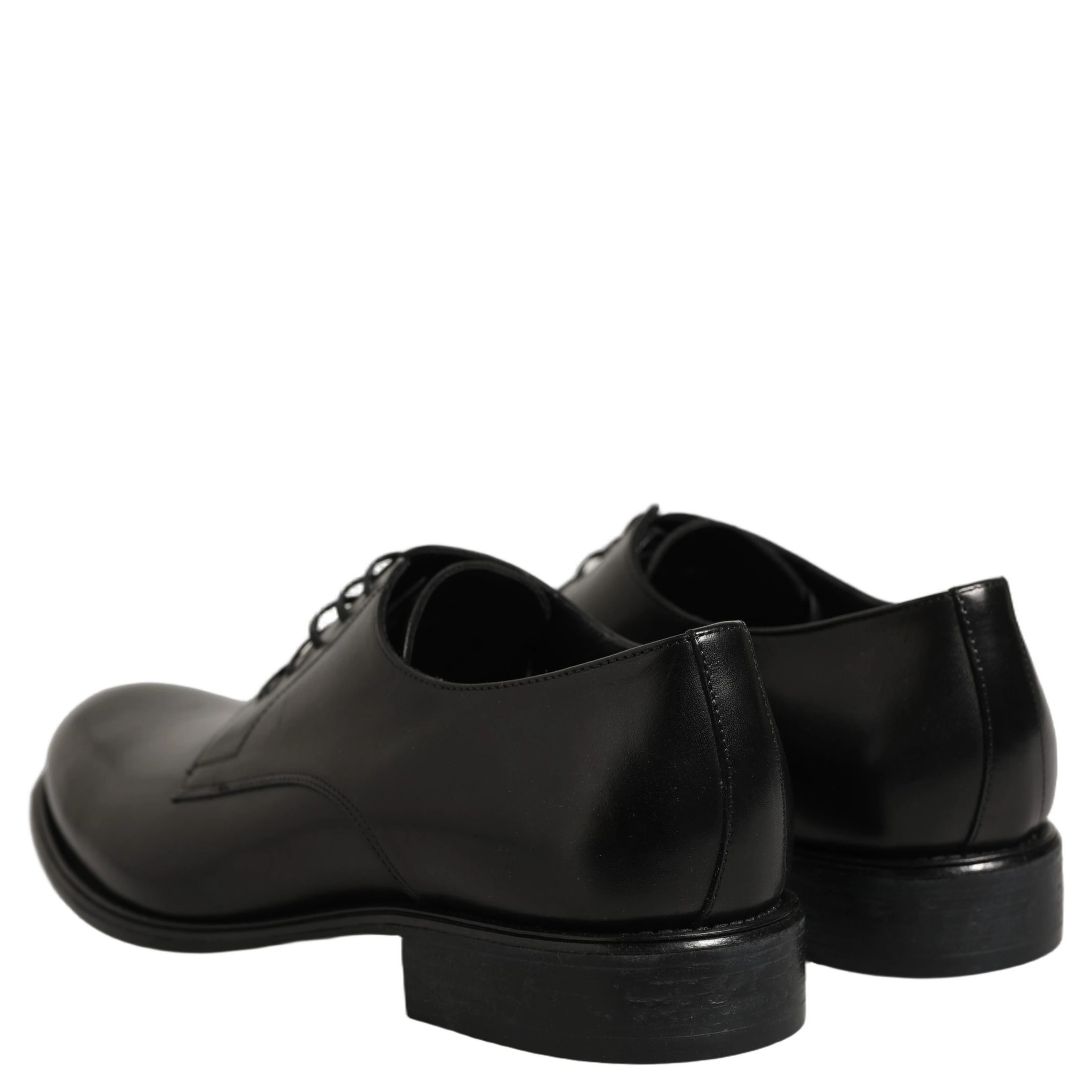 Black Calfskin Leather Derby Men Dress Shoes