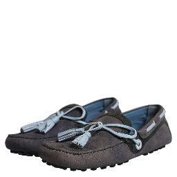 Navy Blue Suede Leather Tassel Loafers Shoes