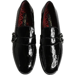 Black Patent Leather Men Loafers Shoes