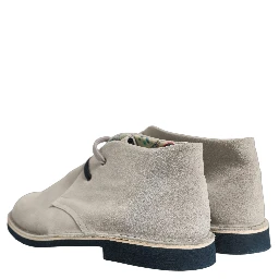 Gray Suede Chukka Lace Up Men Ankle Boots Light