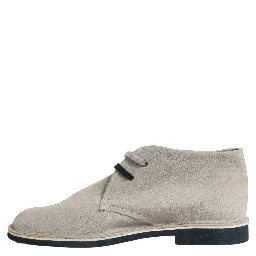 Gray Suede Chukka Lace Up Men Ankle Boots Light