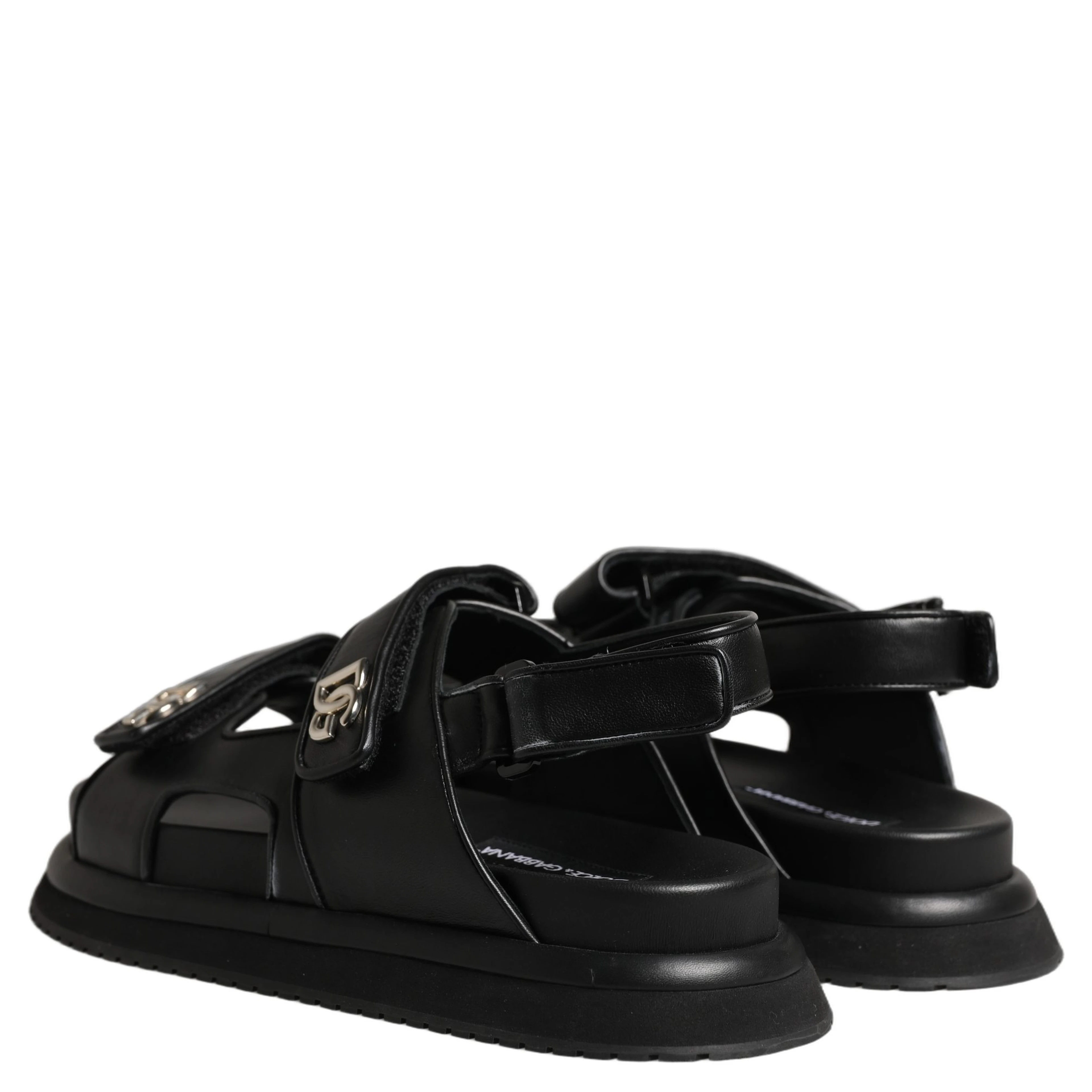 Black DG Logo Sandals Flats Slippers Shoes