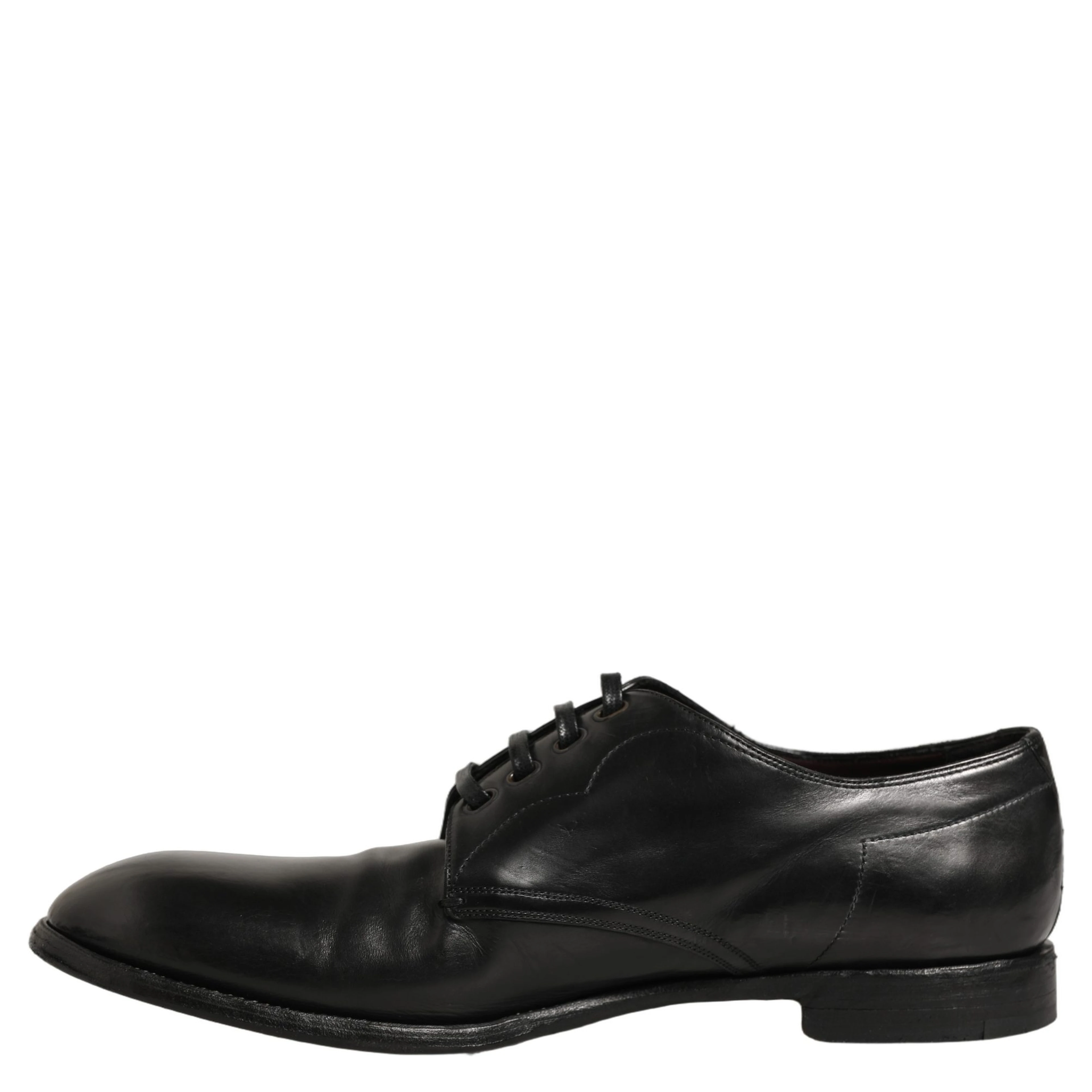Black Calfskin Leather Derby Men Dress Shoes