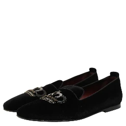 Black Crown Embellished Men Loafers Shoes