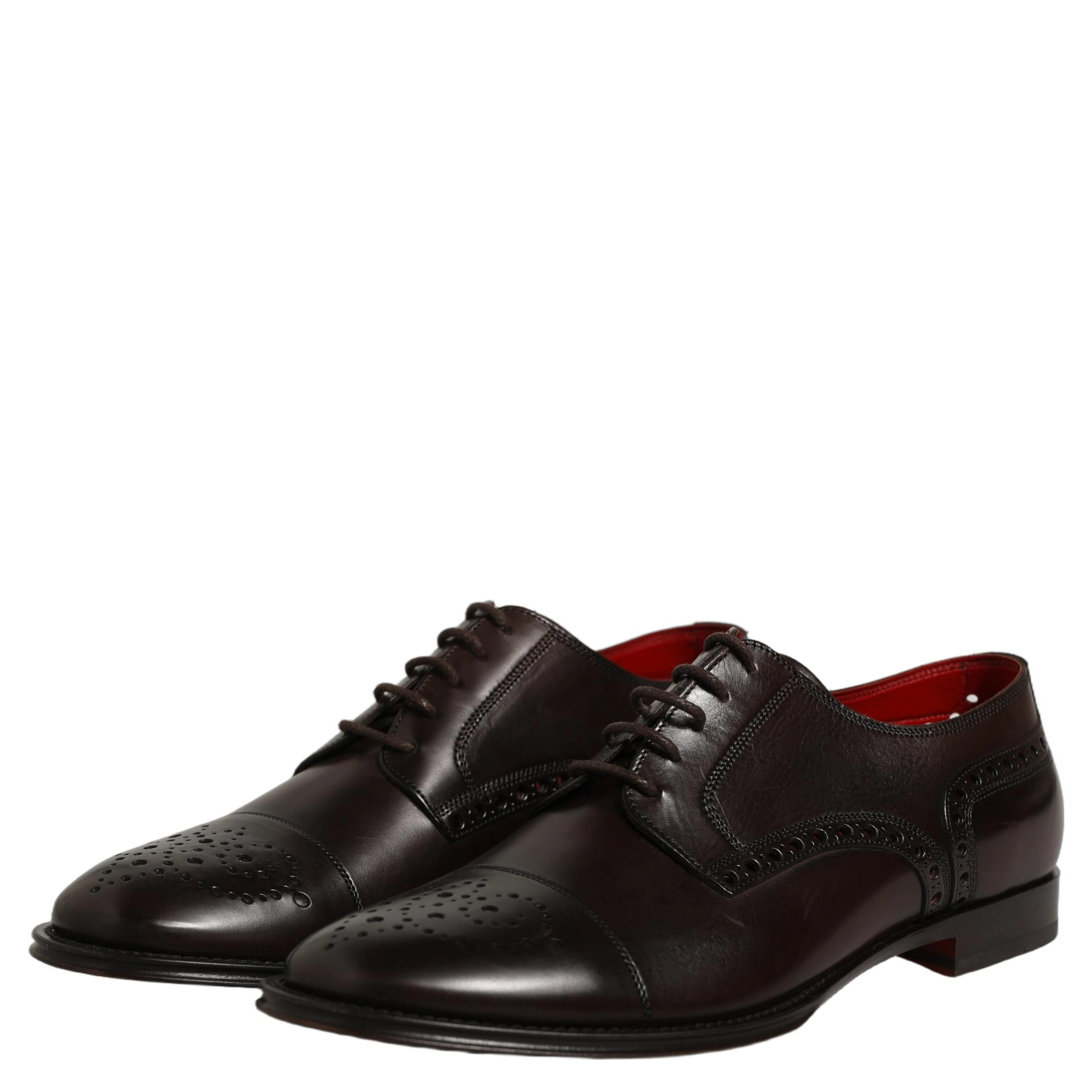 Maroon Calfskin Leather Derby Men Dress Shoes