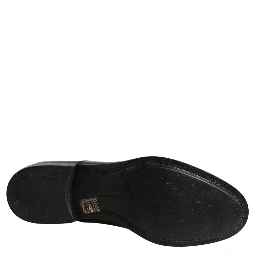 Black Calfskin Leather Derby Men Dress Shoes