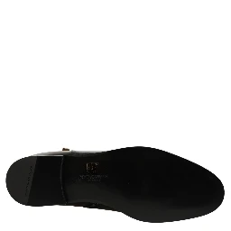 Black Leather Buckle Mid Calf Boots Shoes
