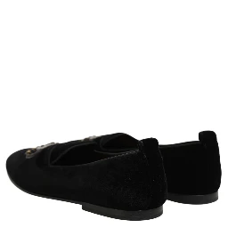 Black Crown Embellished Men Loafers Shoes