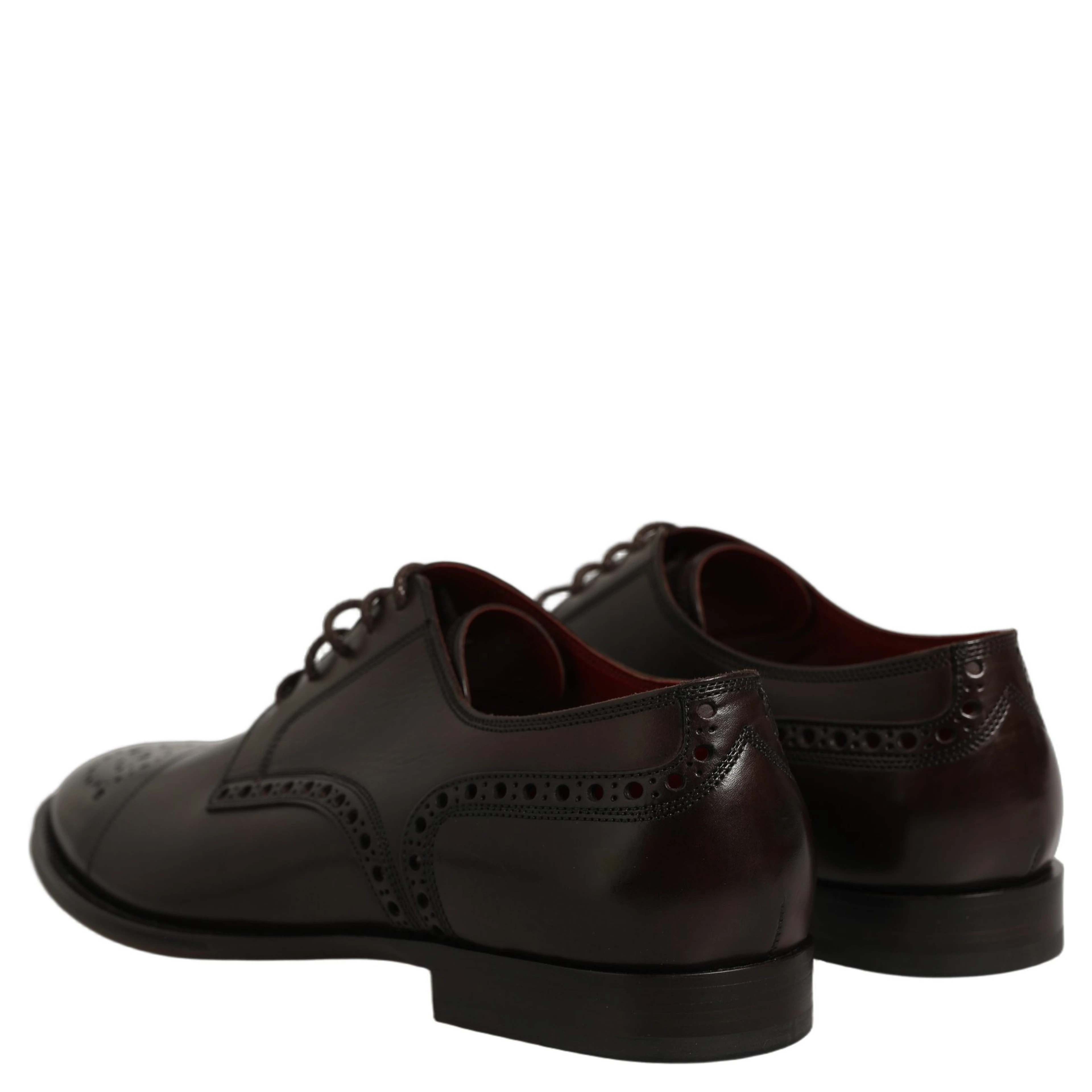 Maroon Calfskin Leather Derby Men Dress Shoes