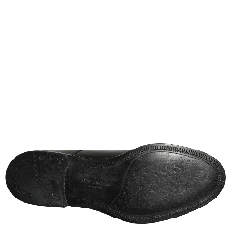 Black Calfskin Leather Derby Men Dress Shoes