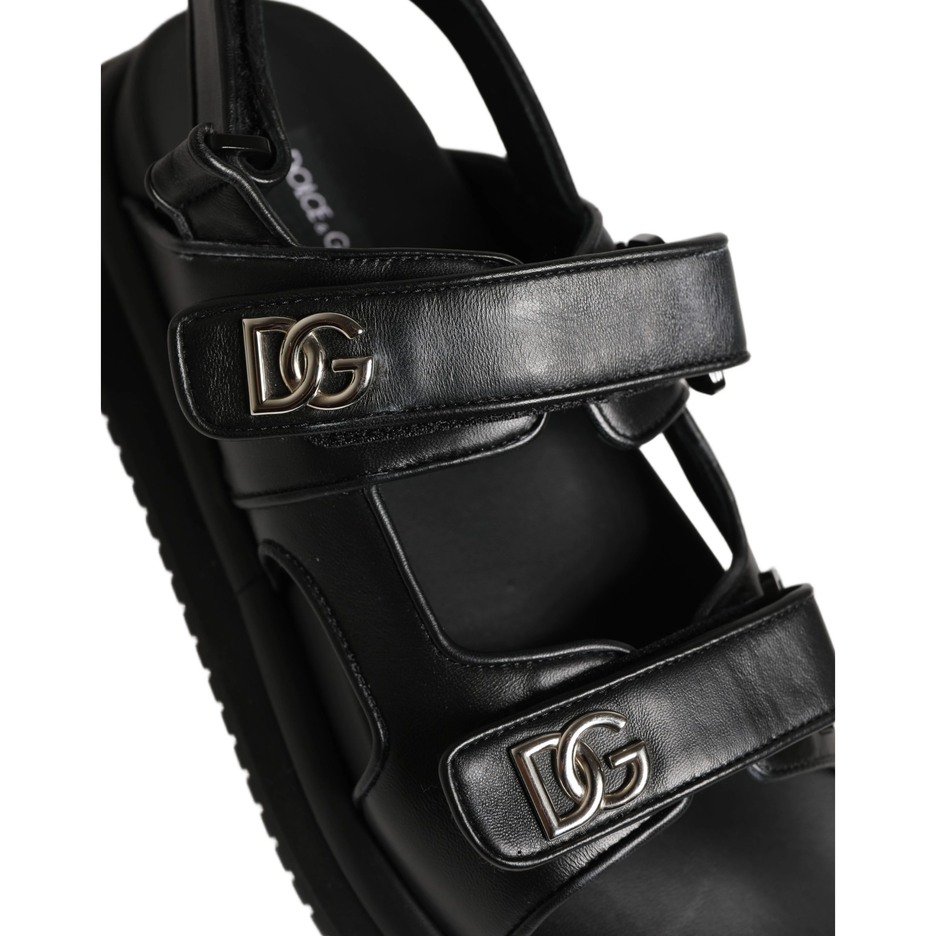 Black DG Logo Sandals Flats Slippers Shoes