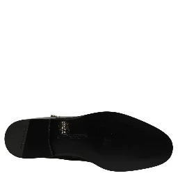 Black Leather Buckle Mid Calf Boots Shoes