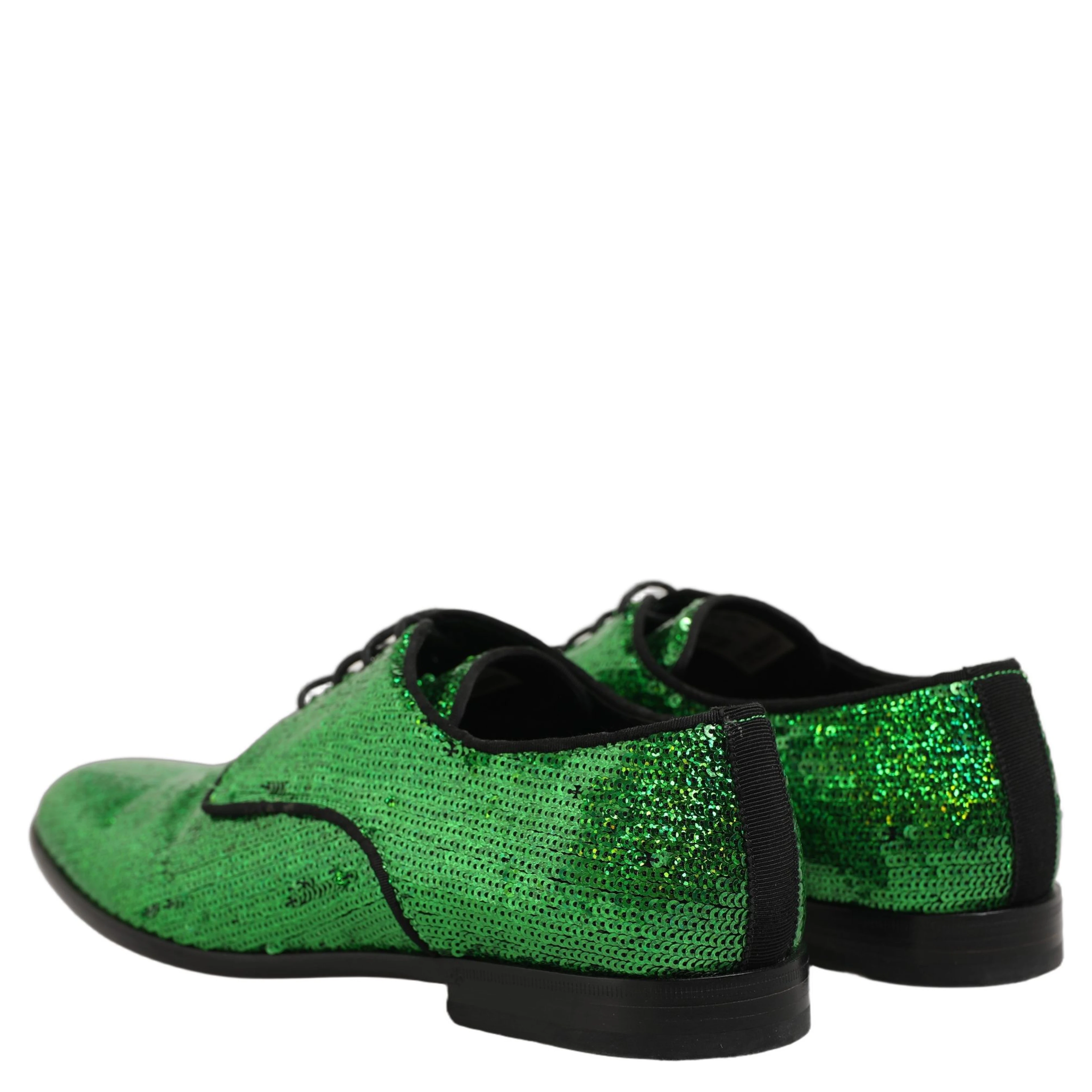 Dress Green Sequined Lace Up Men Derby Shoes
