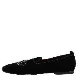 Black Crown Embellished Men Loafers Shoes