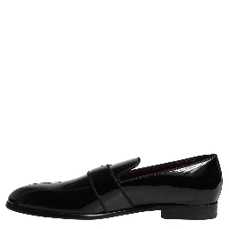 Black Patent Leather Men Loafers Shoes