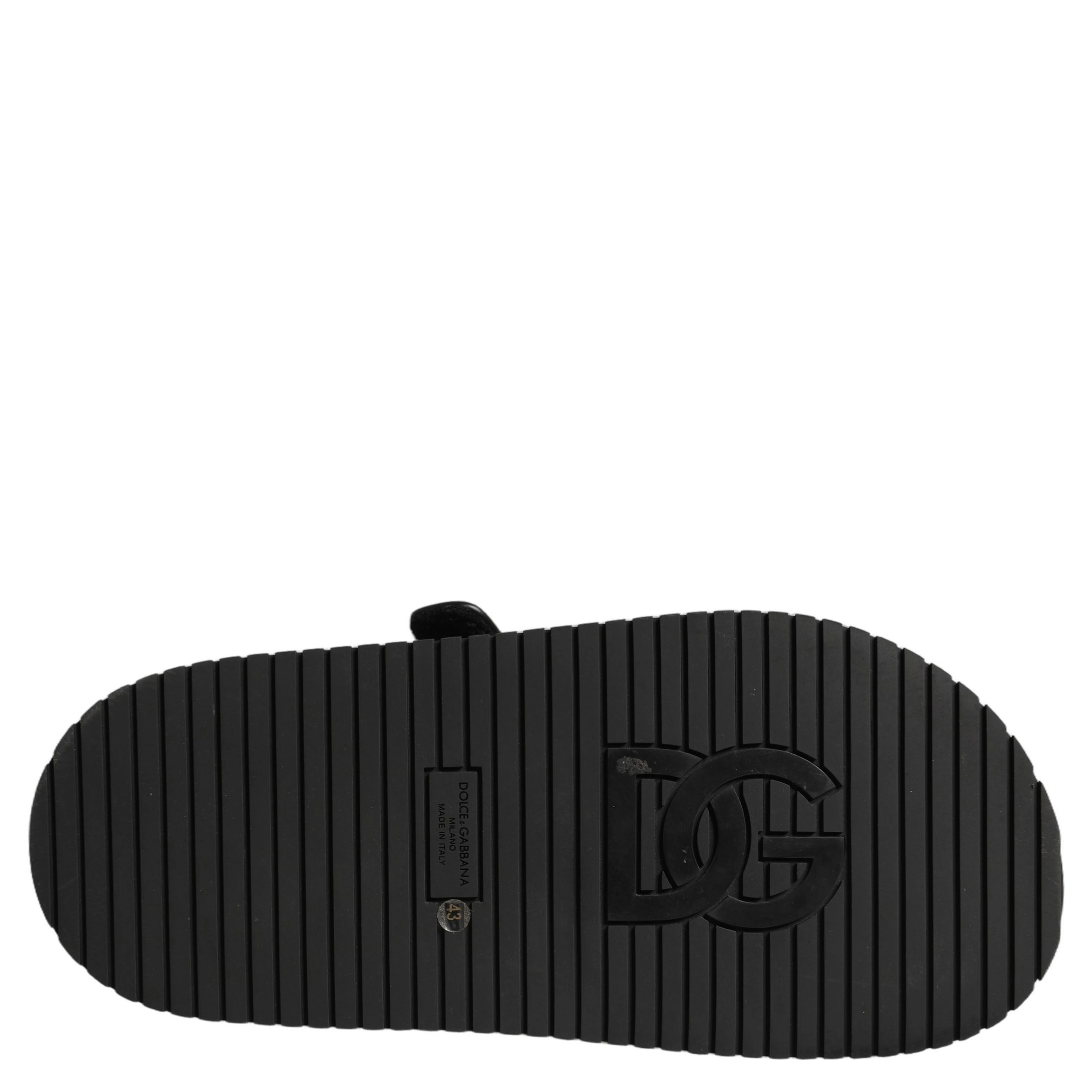 Black DG Logo Sandals Flats Slippers Shoes