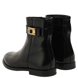 Black Leather Buckle Mid Calf Boots Men Shoes