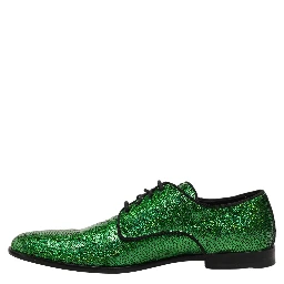 Dress Green Sequined Lace Up Men Derby Shoes