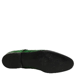 Dress Green Sequined Lace Up Men Derby Shoes