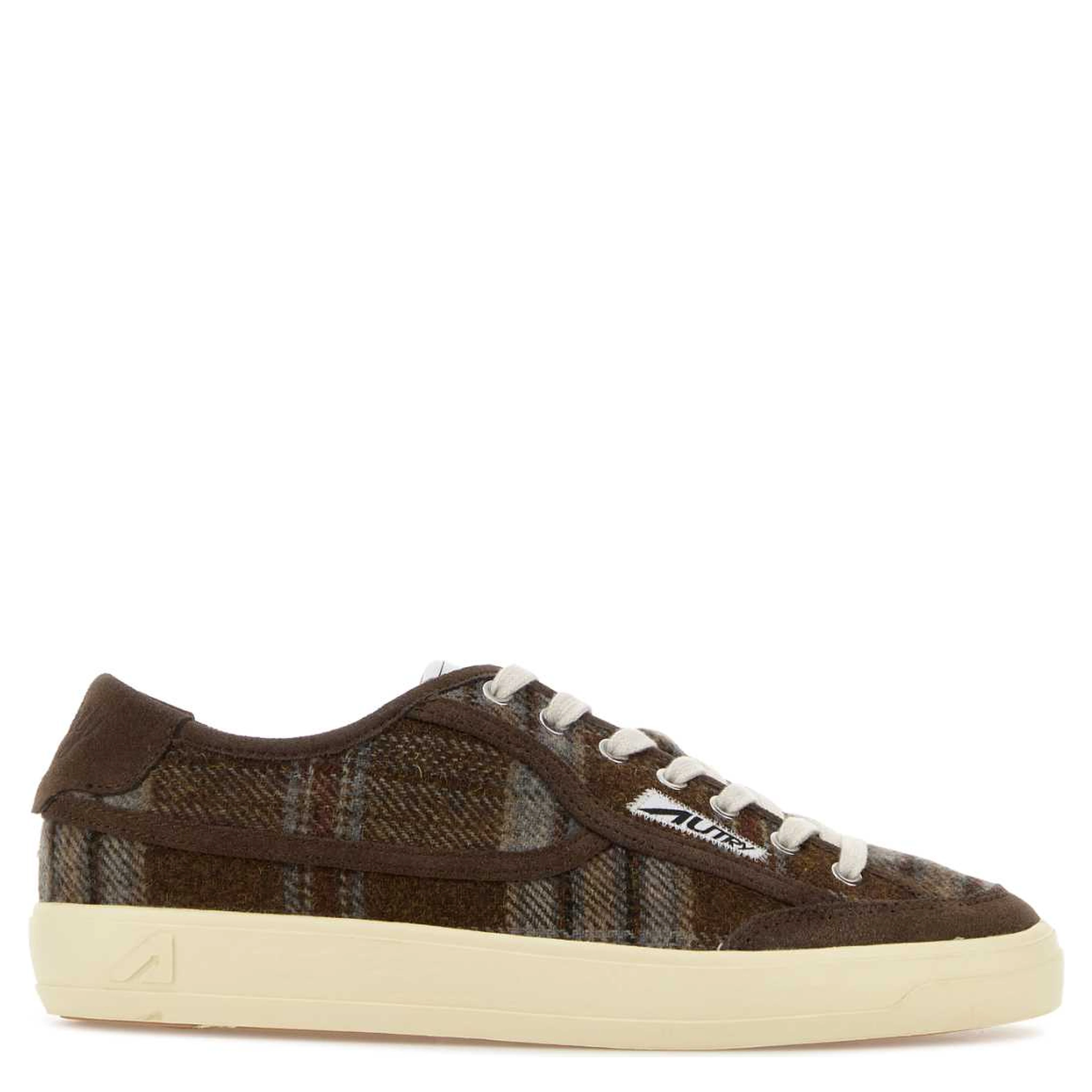 WINDSCAPE LOW WOM XD02 TARTAN FABRIC/SUEDE BROWN/C