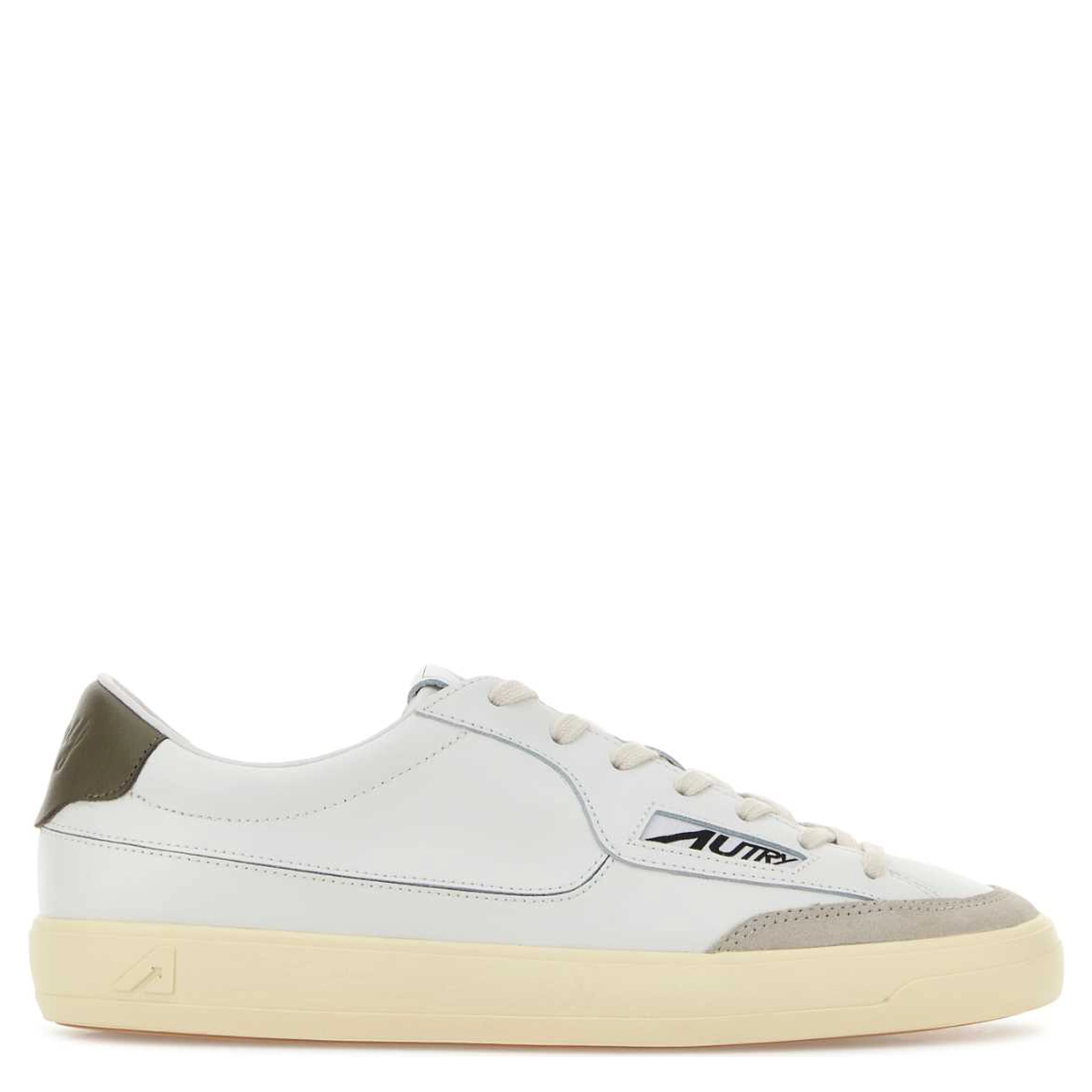 WINDSCAPE LOW MAN UK10 LEATHER/SUEDE WHITE/CHOCOLA