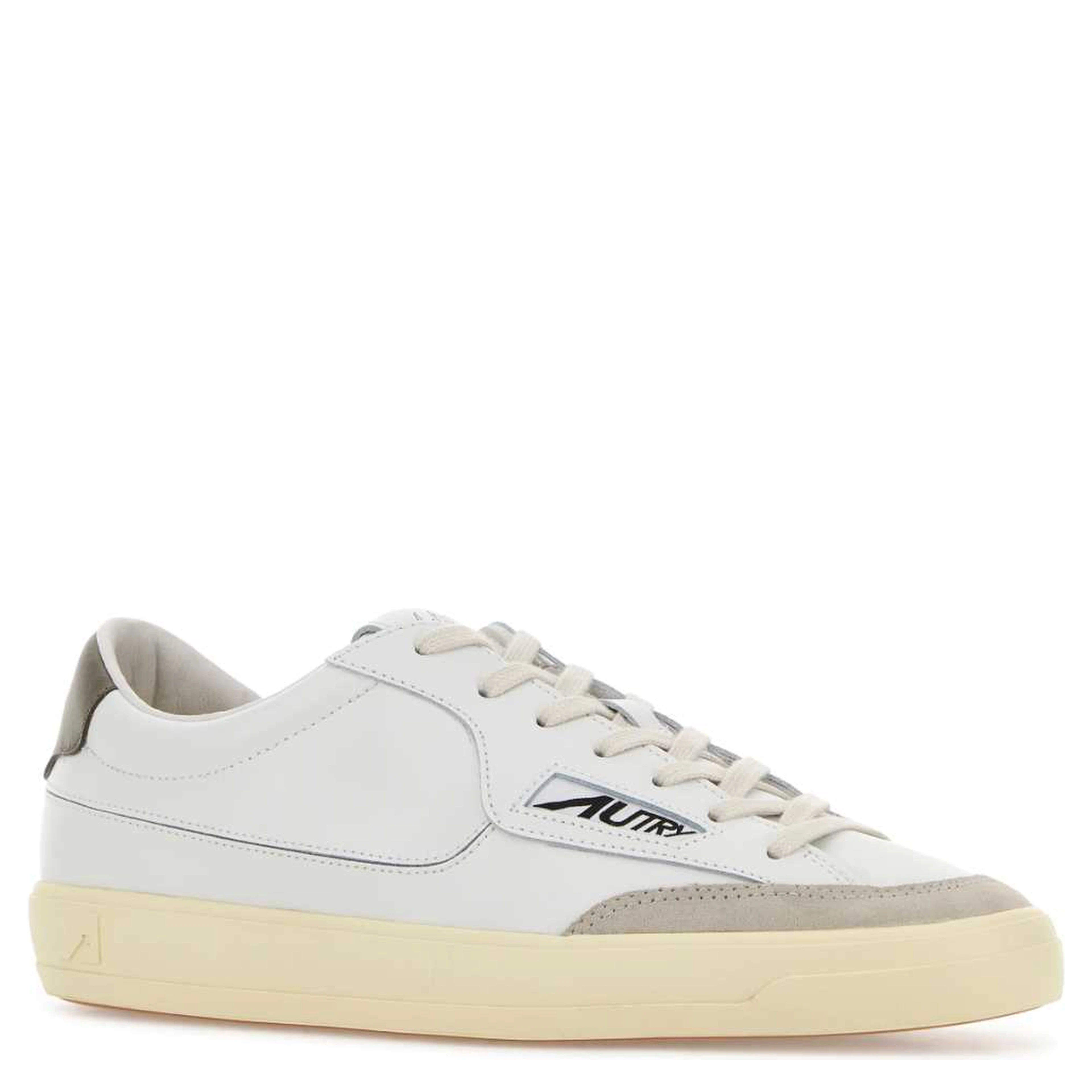 WINDSCAPE LOW MAN UK10 LEATHER/SUEDE WHITE/CHOCOLA