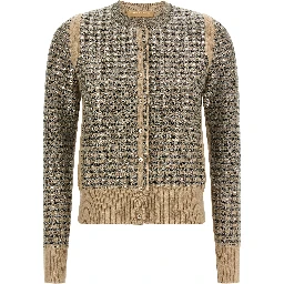 Beige Virgin Wool Cardigan