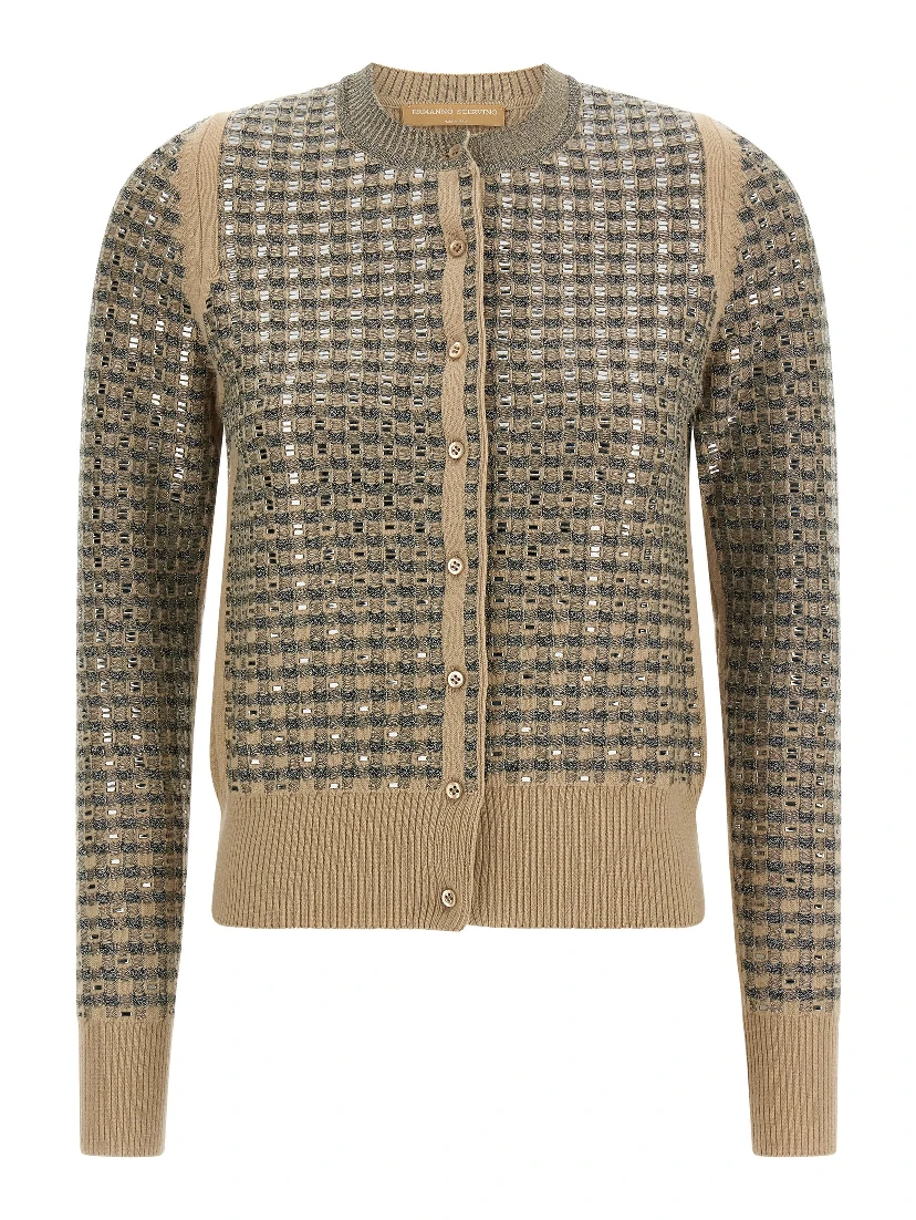 Beige Virgin Wool Cardigan