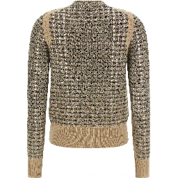 Beige Virgin Wool Cardigan