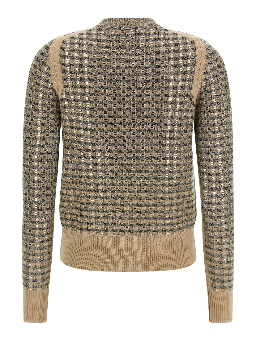 Beige Virgin Wool Cardigan
