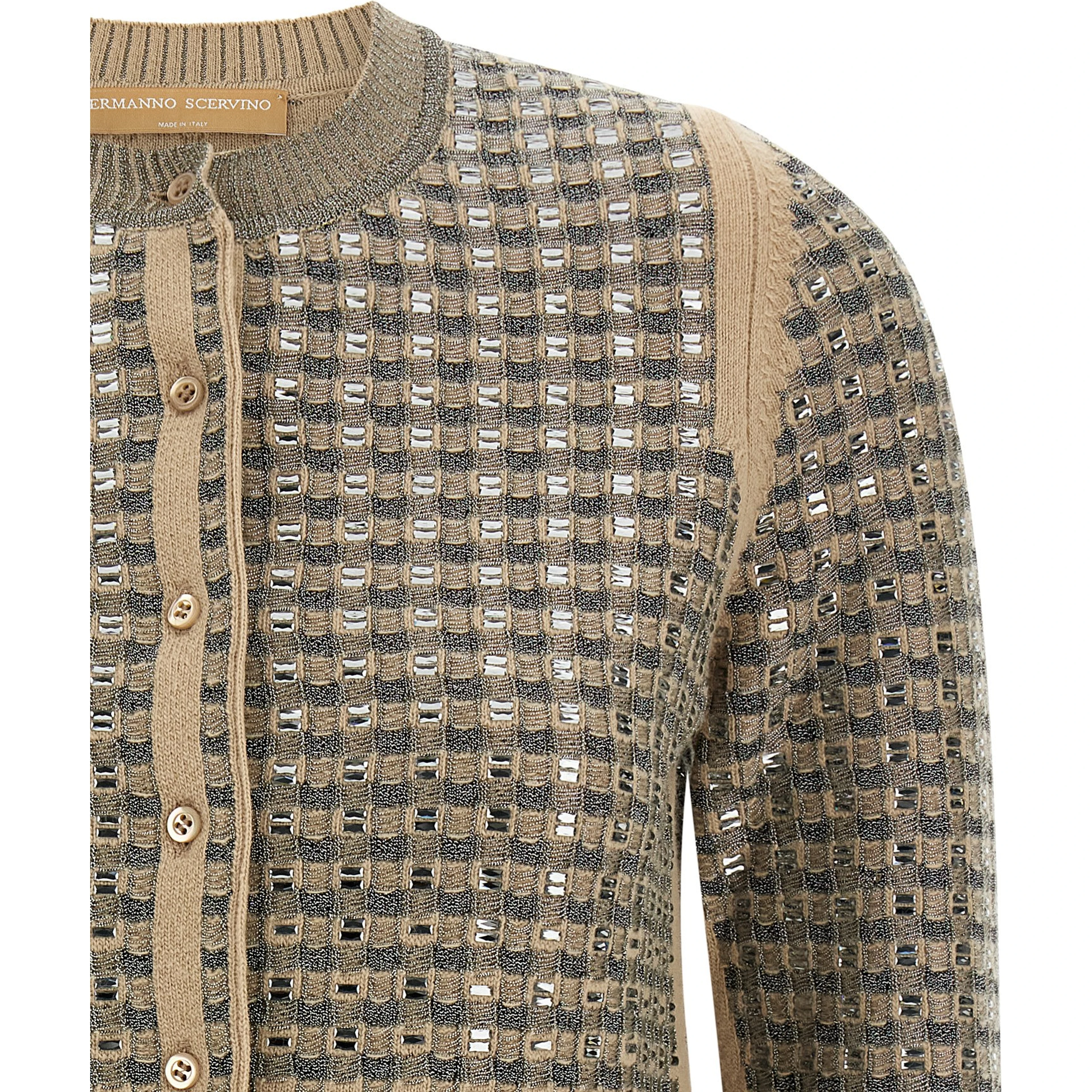 Beige Virgin Wool Cardigan