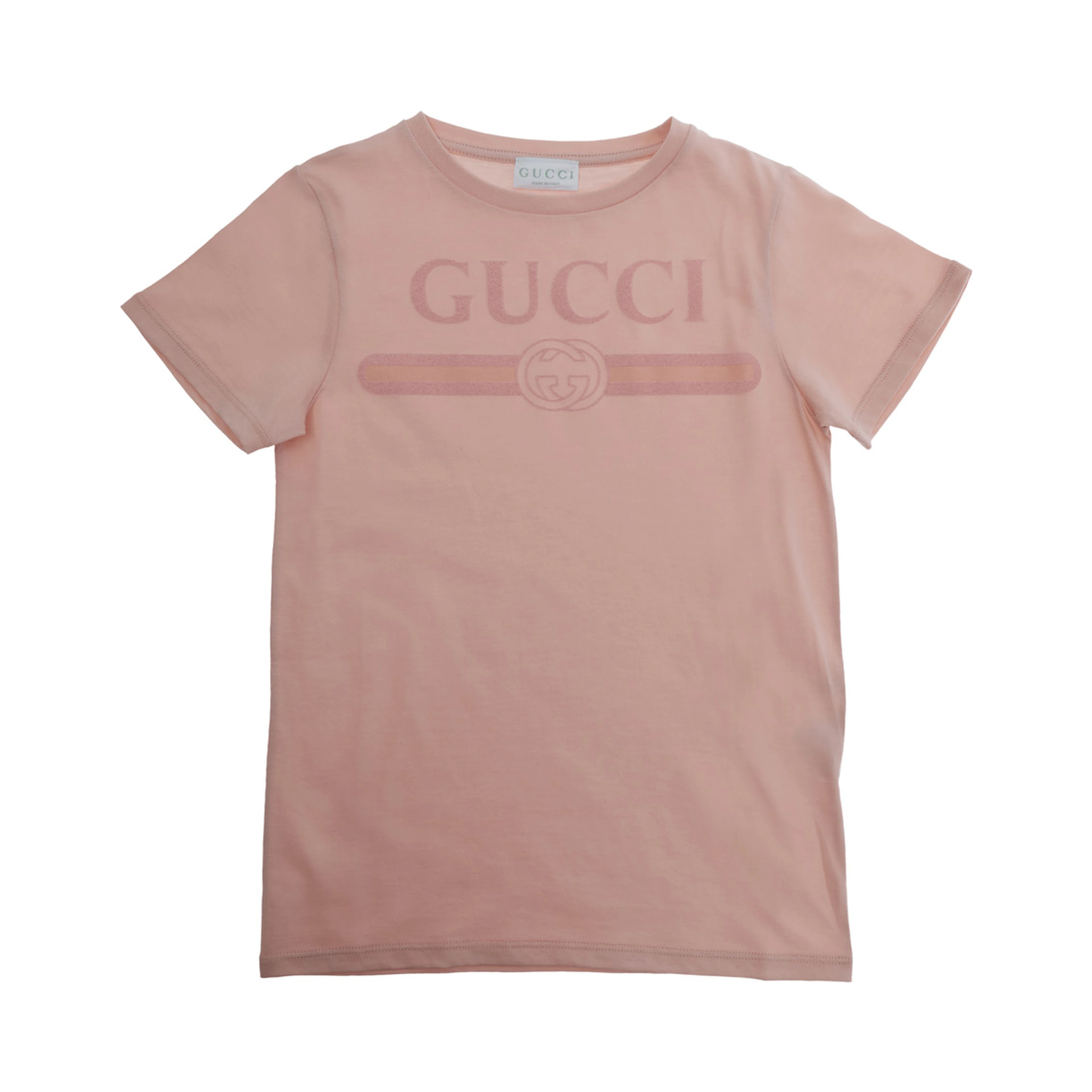Pink T-Shirt with Front Logo in Cotton Boy