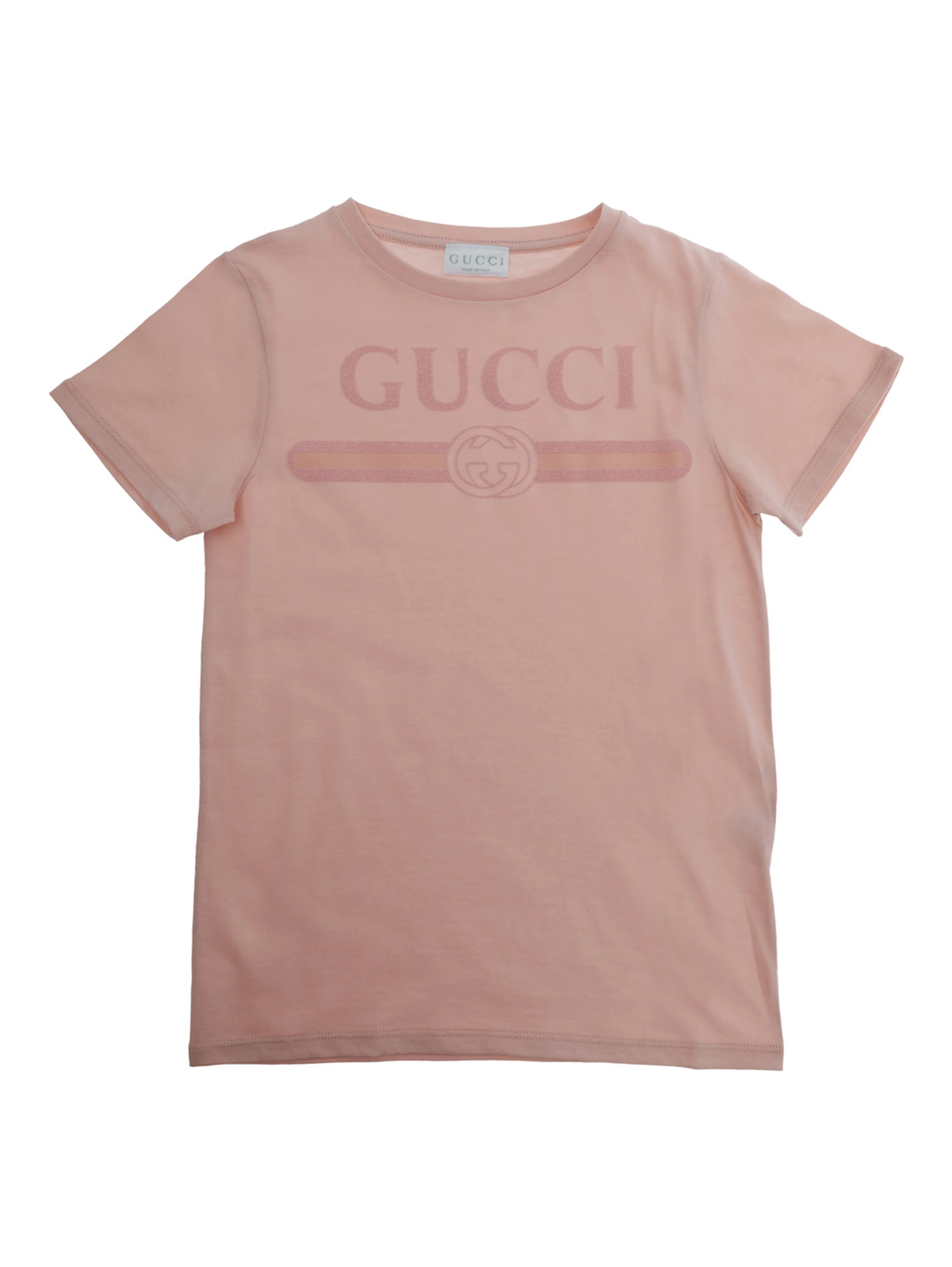Pink T-Shirt with Front Logo in Cotton Boy