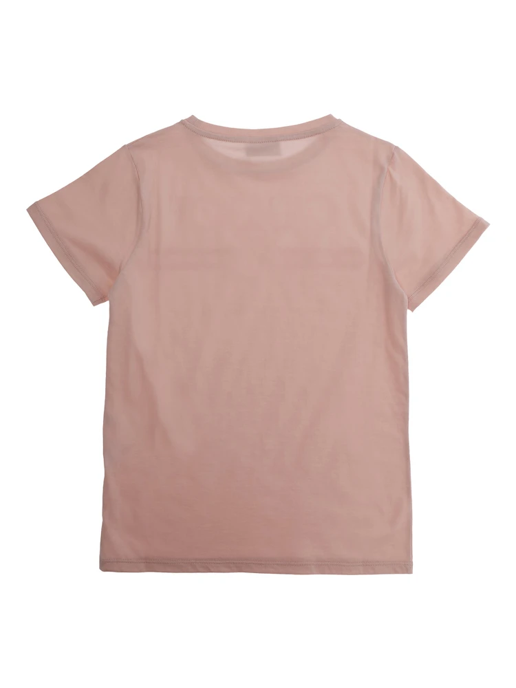 Pink T-Shirt with Front Logo in Cotton Boy alternative