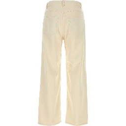 SILK NEP DENIM 5P WIDE PANTS