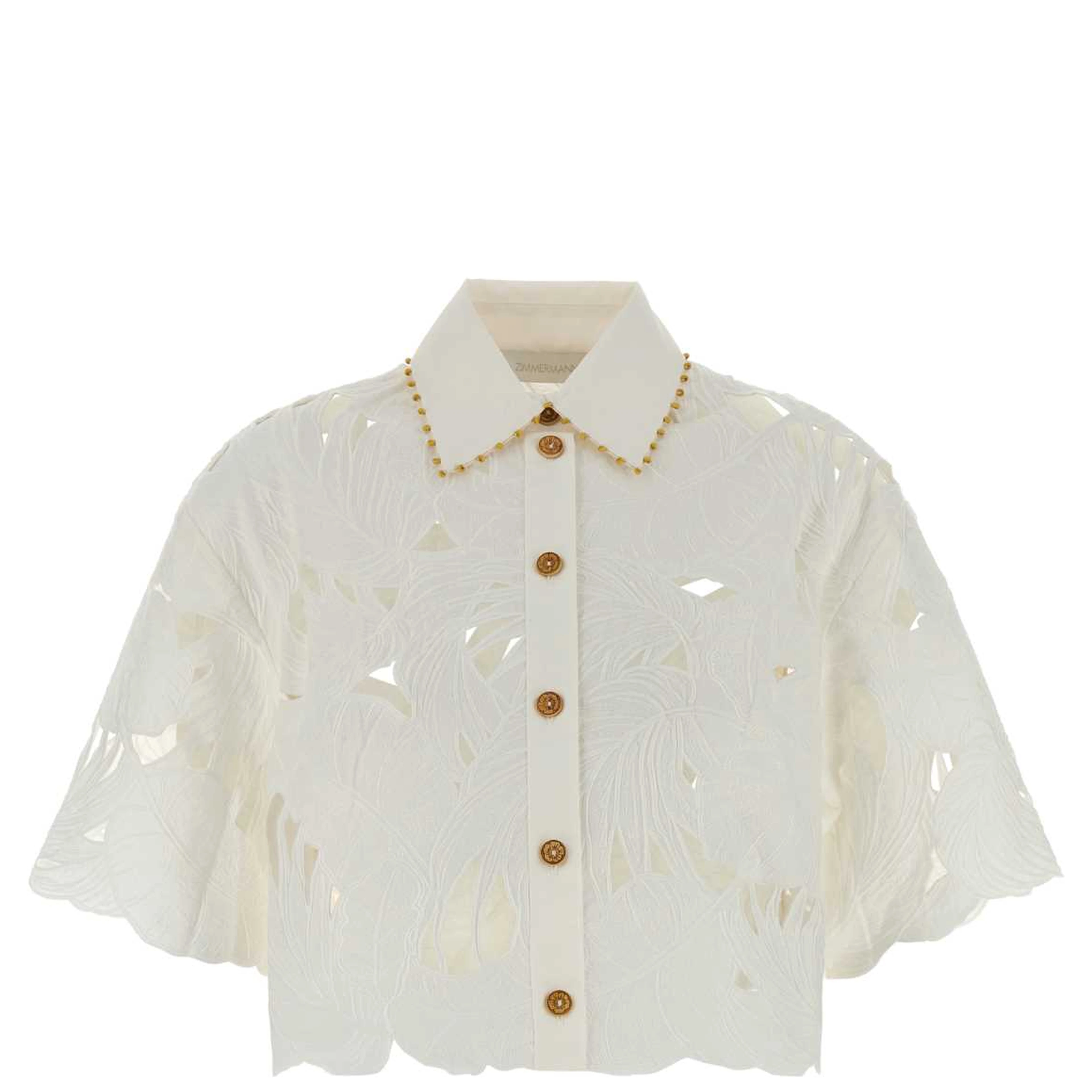 MAHON EMBROIDERED CROP SHIRT