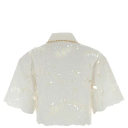 MAHON EMBROIDERED CROP SHIRT